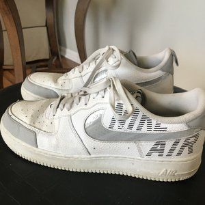 NIKE AIR FORCE 1 '07 LV8 2 UNDER CONSTRUCTION WHITE-GREY SZ 12
